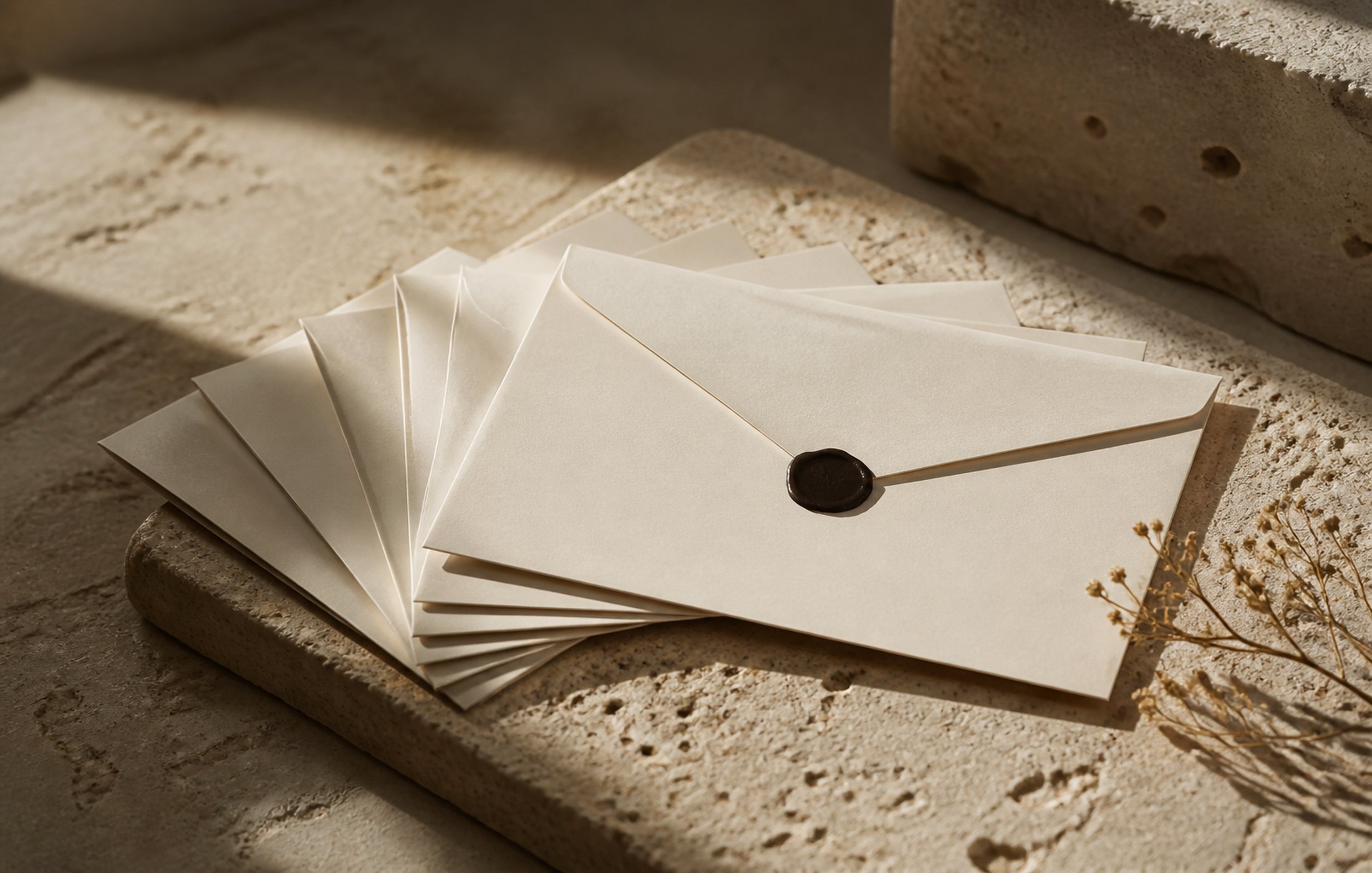 Project One, image 1. A quiet identity study — paper, mark and a little brass.